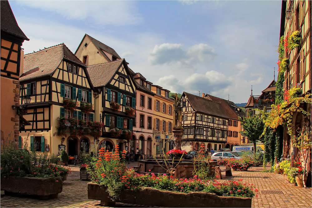 Kaysersberg wine village in Alsace online puzzle