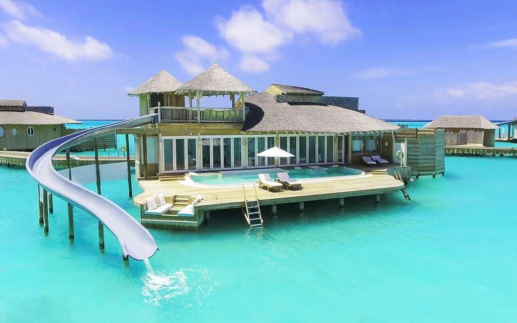 отель- мальдивы- коралловые острова онлайн-пазл