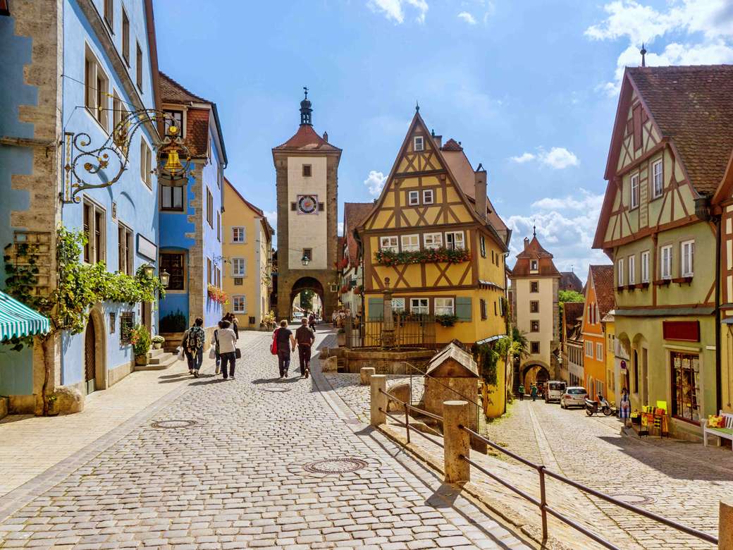 Rothenburg pittoreska stad pussel på nätet