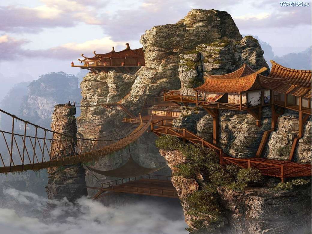 ház a szikla, híd online puzzle