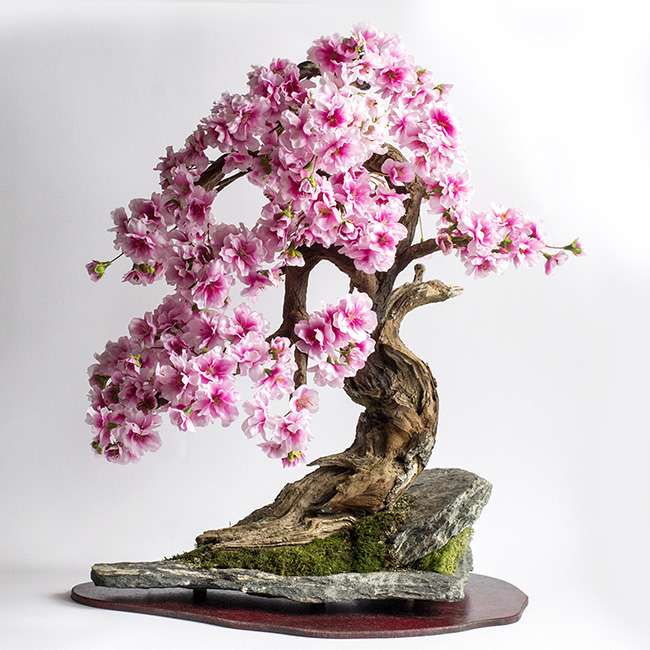 бонсай у квітах - штучне дерево онлайн пазл