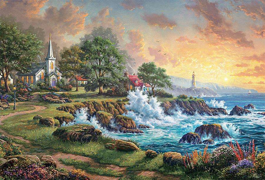 Chiesa in riva al mare. puzzle online
