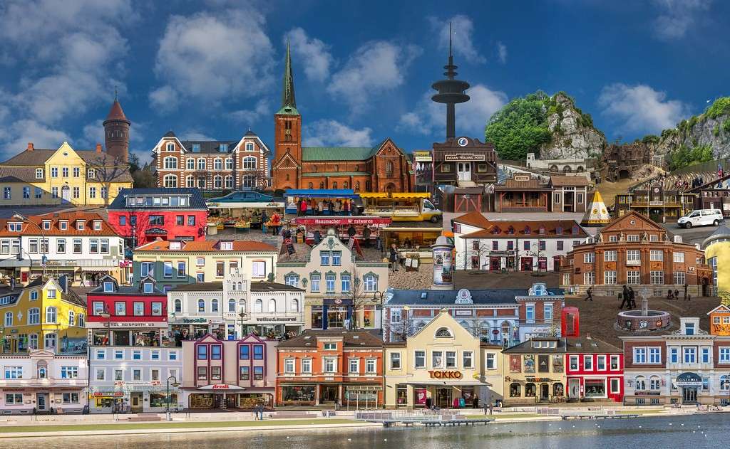 Bad Segeberg-collage van de stad legpuzzel online