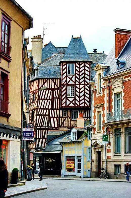 Het stadscentrum van Rennes in Frankrijk legpuzzel online