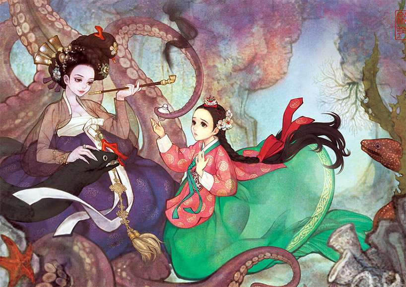 ೋ ღ Die kleine Meerjungfrau -Koreanische Kunst ೋ ღ Puzzlespiel online