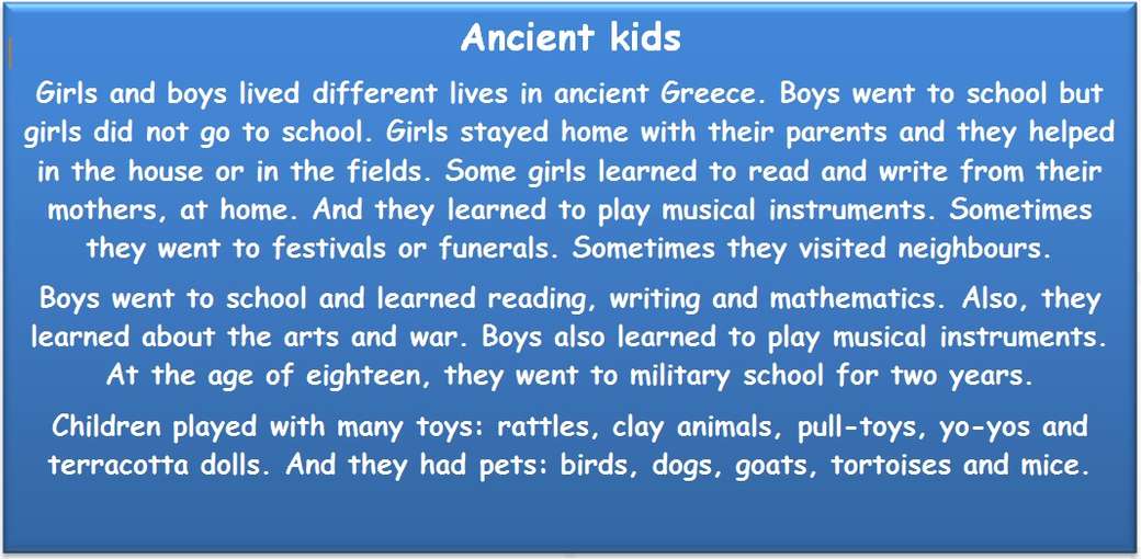 Bambini antichi puzzle online