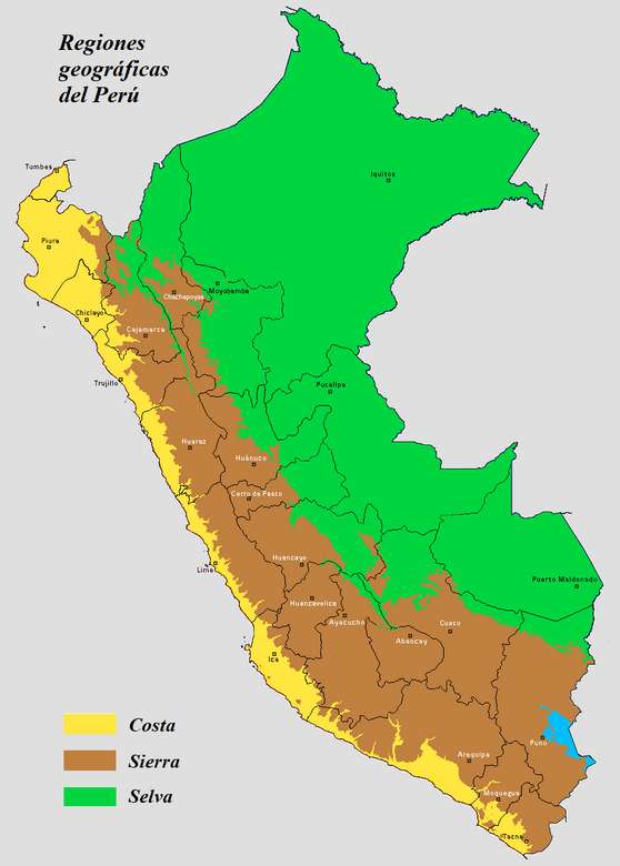 Peru természetes régiói online puzzle