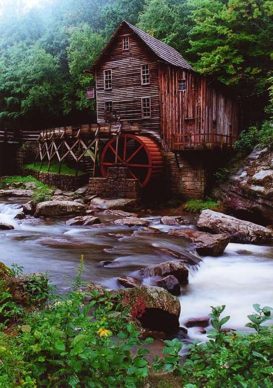 Глейд-Крик Грист-Крик, Государственный парк Бэбкок, Западная Виргиния пазл онлайн