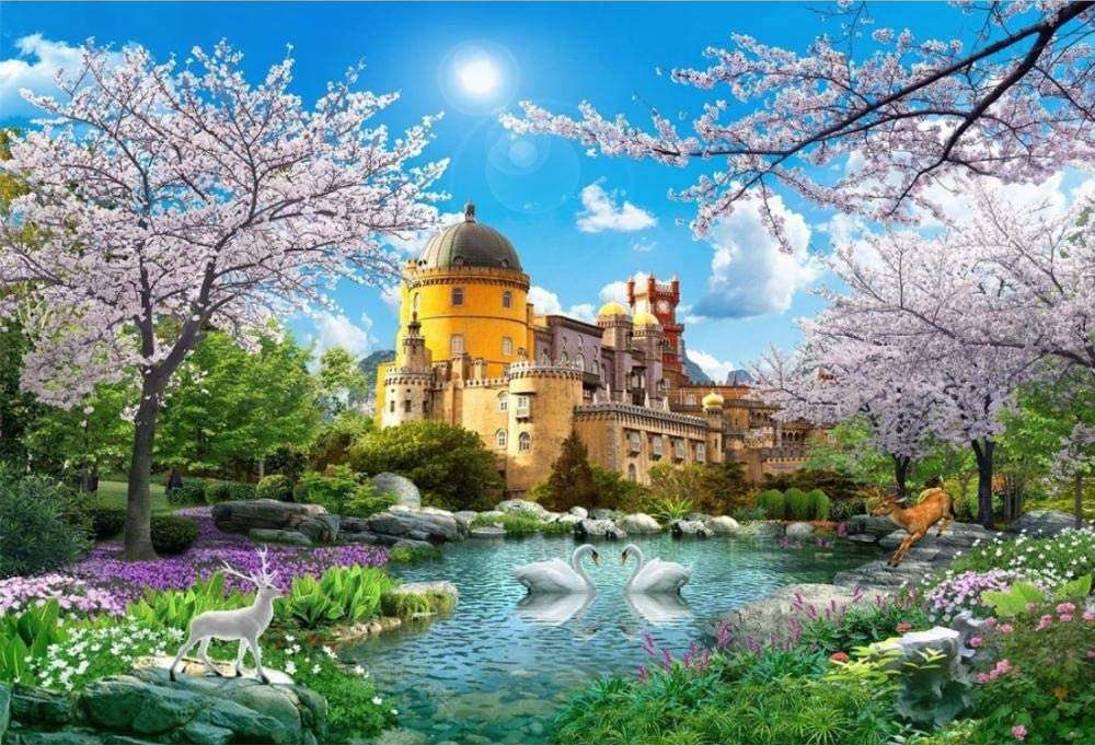 Castelo no lago puzzle online