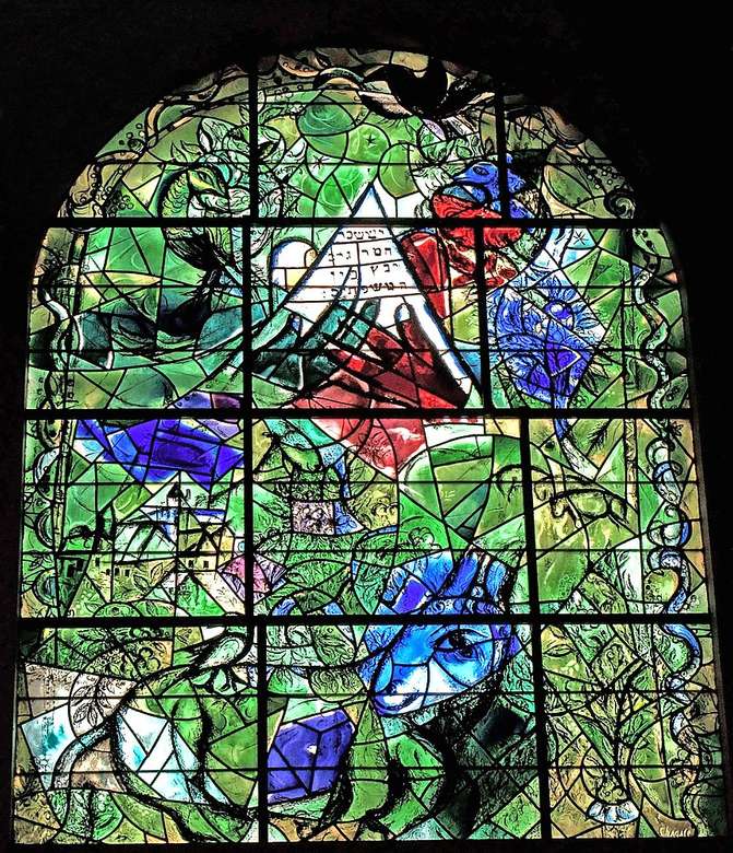 Okno Nemocnice Hadassah Jeruzalém Chagall skládačky online