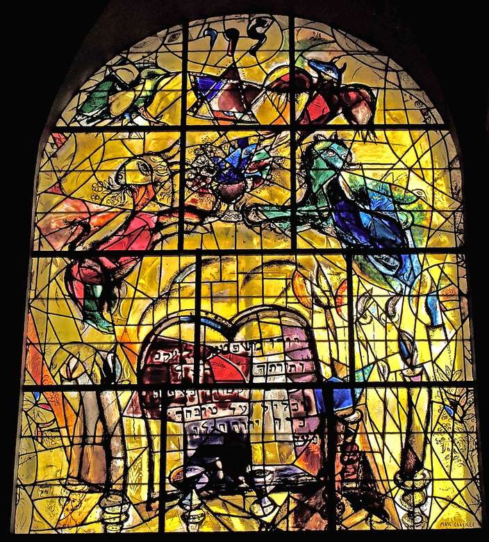 Okno Nemocnice Hadassah Jeruzalém Chagall online puzzle