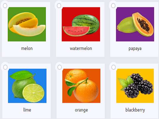 meloen watermeloen papaja limoen oranje braam legpuzzel online
