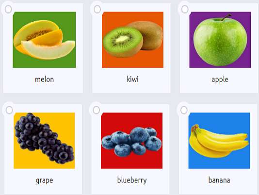 диня ківі яблуко виноград чорниця банан онлайн пазл