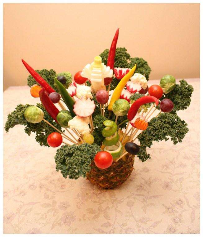 groenten geserveerd in de vorm van een boeket online puzzel