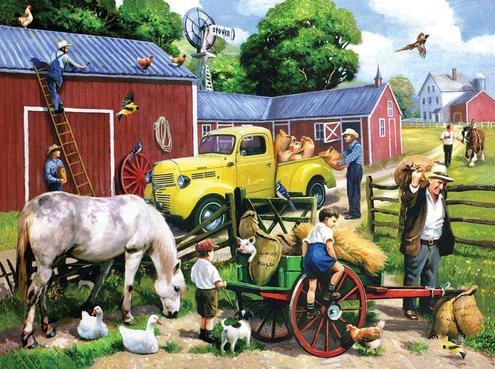 Zemědělství s koňmi online puzzle