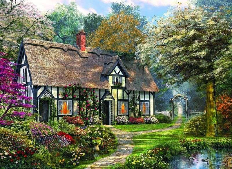 romantikus ház kerttel online puzzle