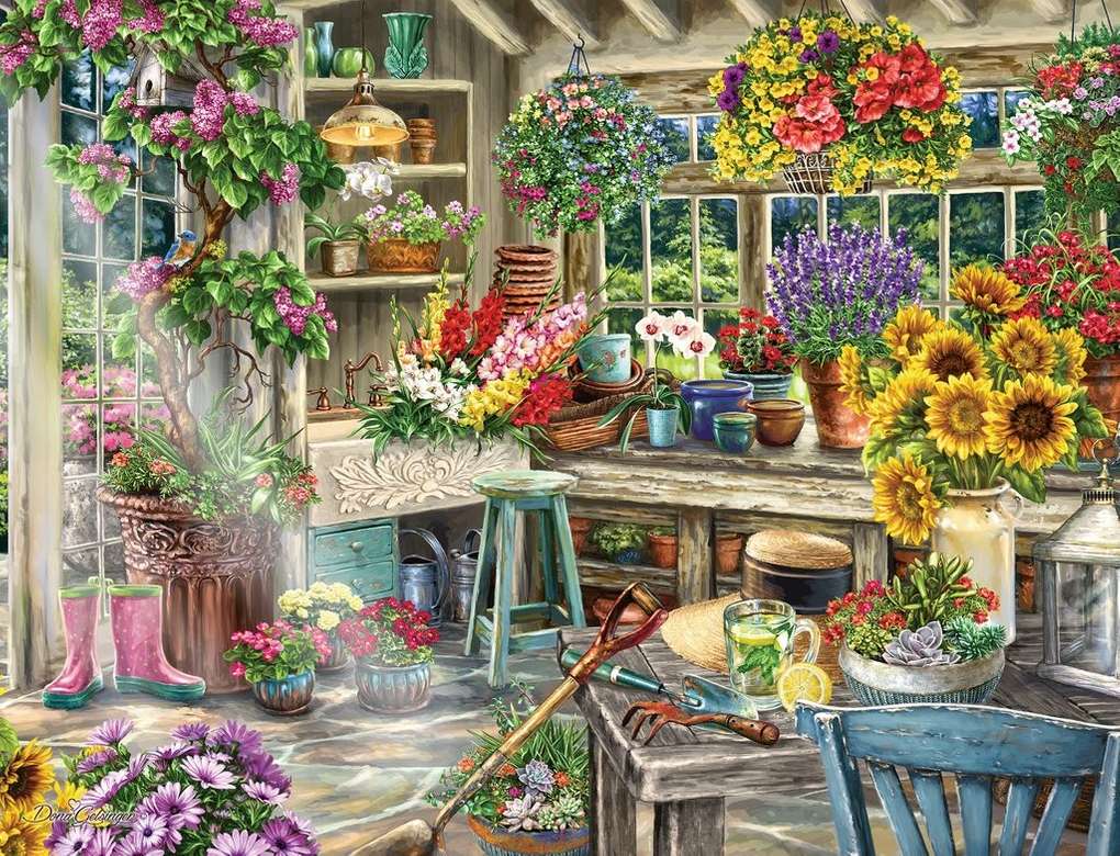 Maison fleurie puzzle en ligne