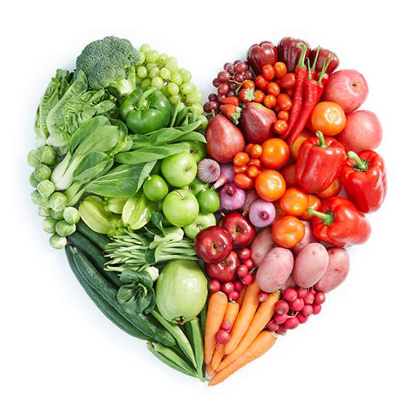 een hart gerangschikt van groenten online puzzel