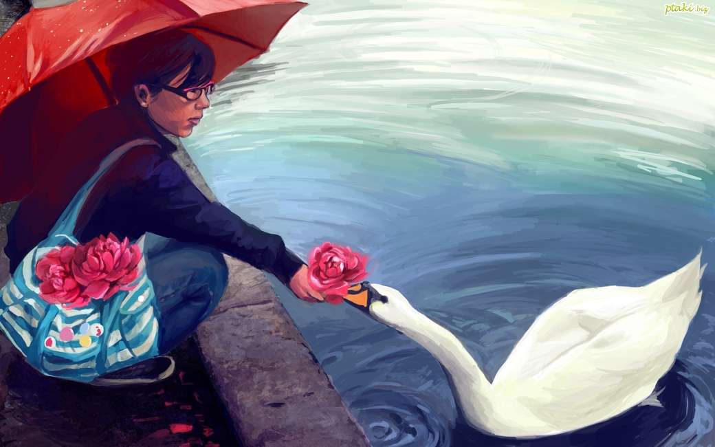 THE GIRL AND THE SWAN jigsaw puzzle online