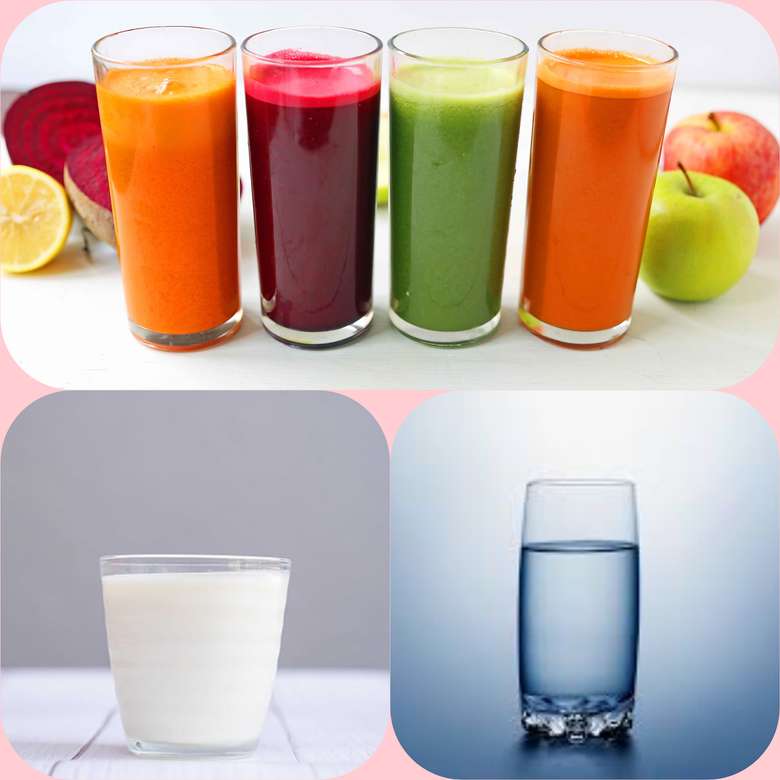 Drinkwater, sap, melk legpuzzel online