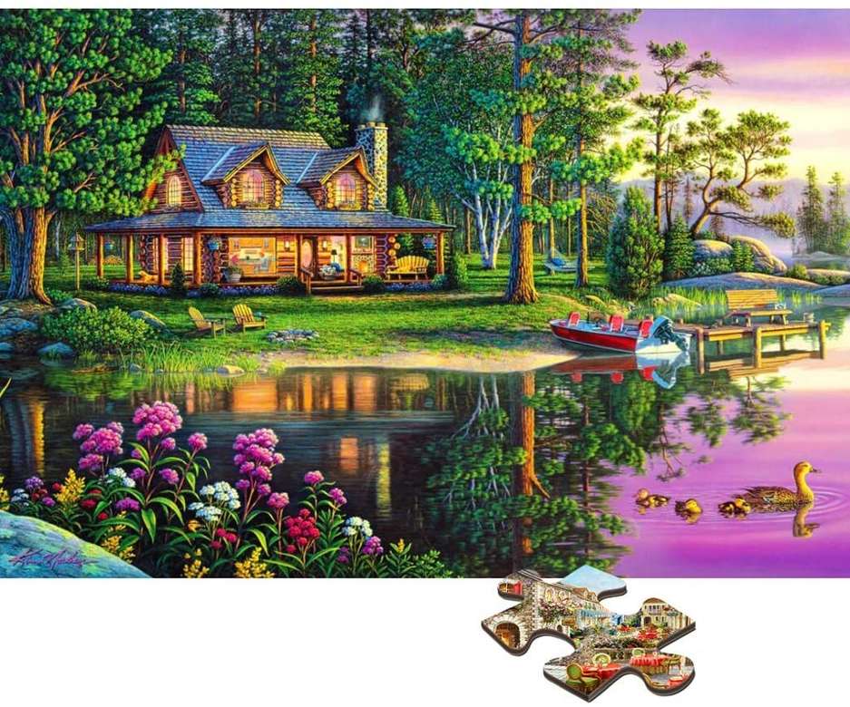 Foresta del lago della casa puzzle online