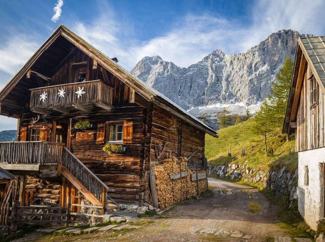 Casa al pie de las montañas rompecabezas en línea