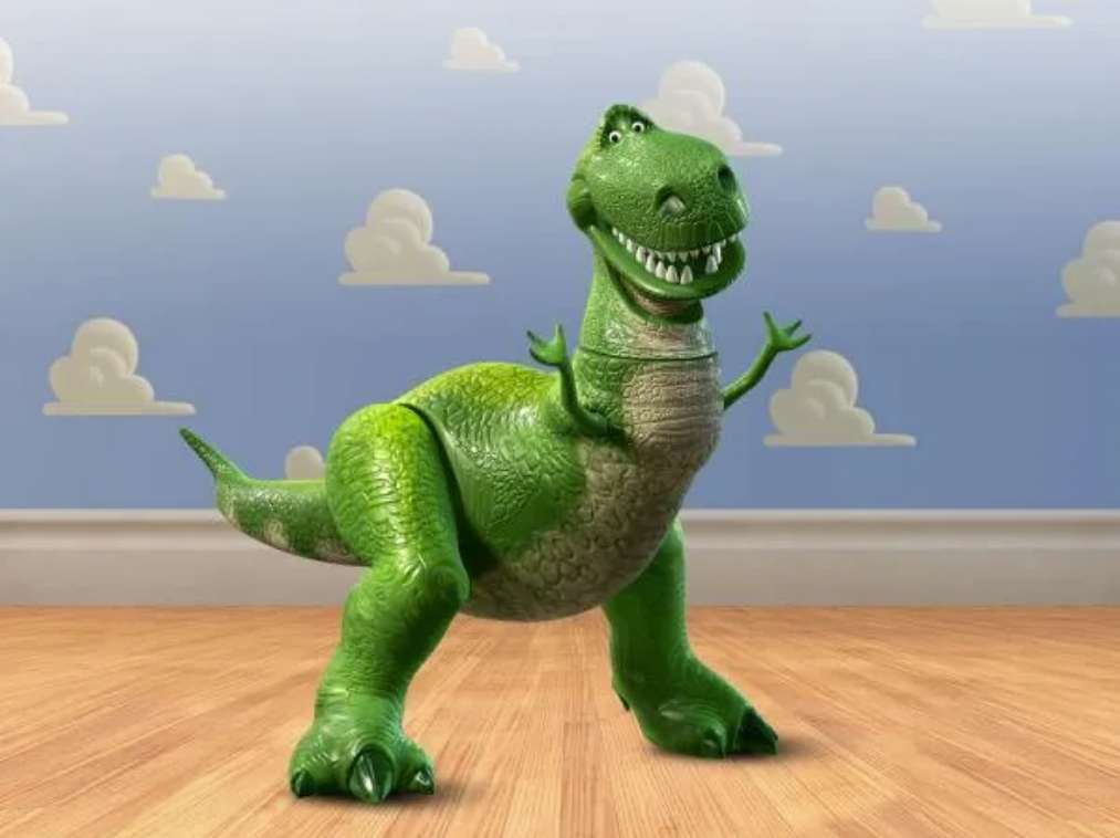 Grote groene dinosaurustekening legpuzzel online