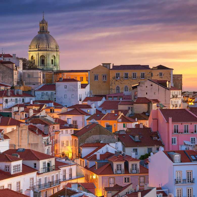 Panorama van de stad Lissabon legpuzzel online