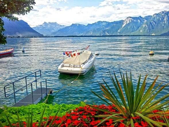 Vid sjön Genève. pussel på nätet