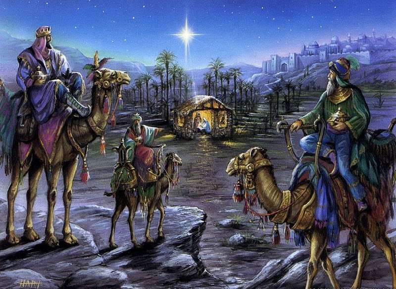 ೋ Los Reyes Magos visitan al Niño Jesús ೋღೋ rompecabezas en línea