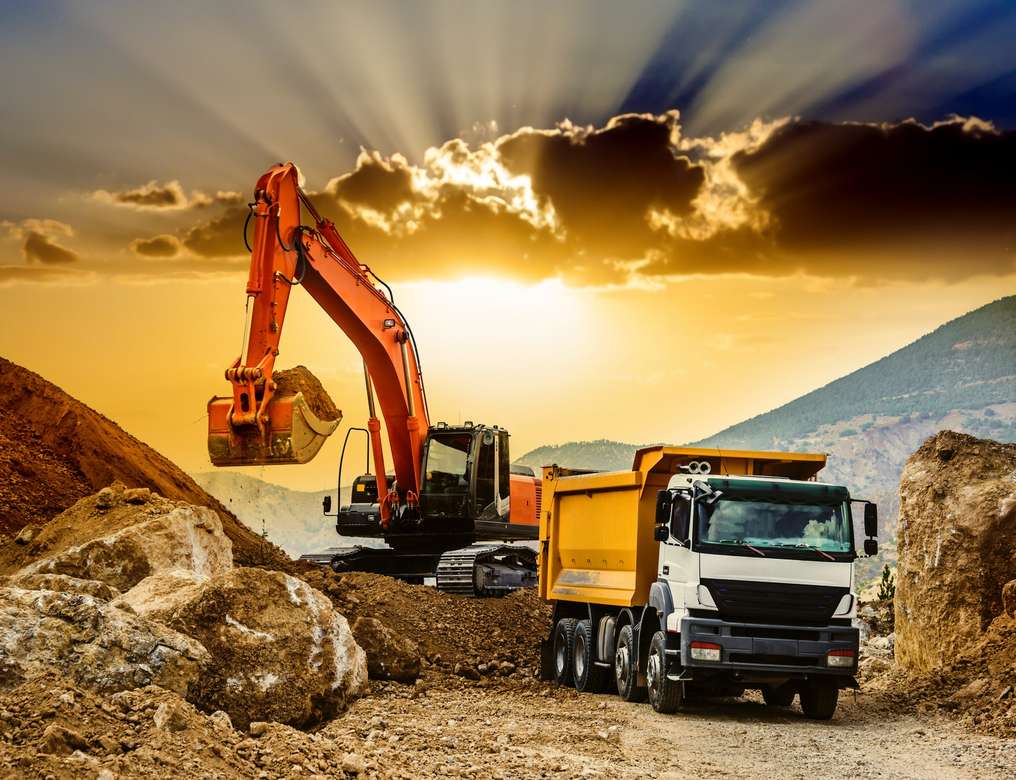 excavator, camion jigsaw puzzle online