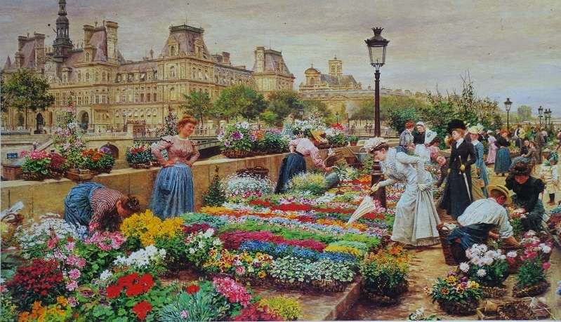 La piața de flori. jigsaw puzzle online