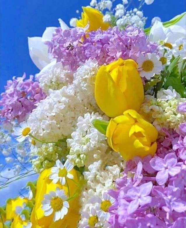 свіжі весняні квіти пазл онлайн
