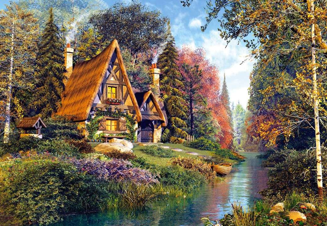 nice cottage by the river jigsaw puzzle online