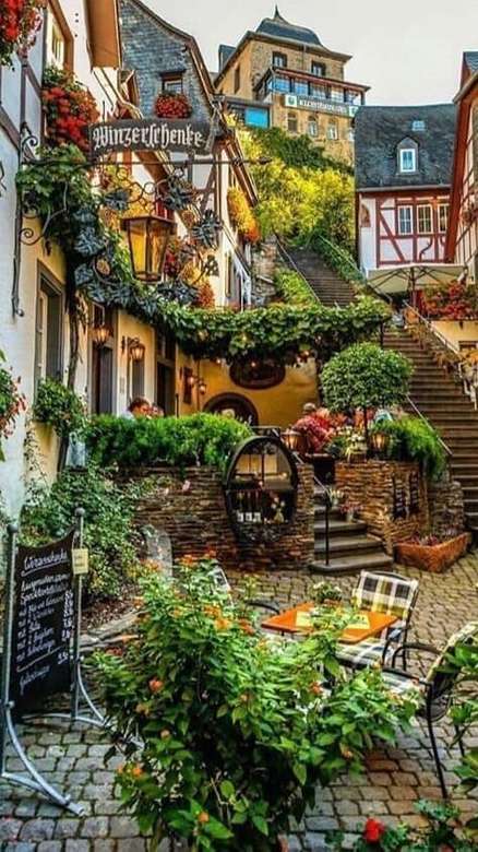 An outdoor cafe in Germany jigsaw puzzle online