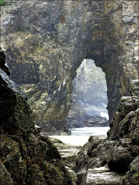 Grottes marines de Perranporth Beach Cornwall puzzle en ligne