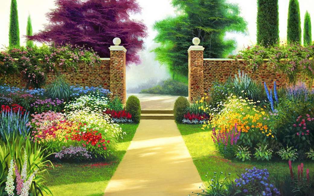 Романтични градини онлайн пъзел
