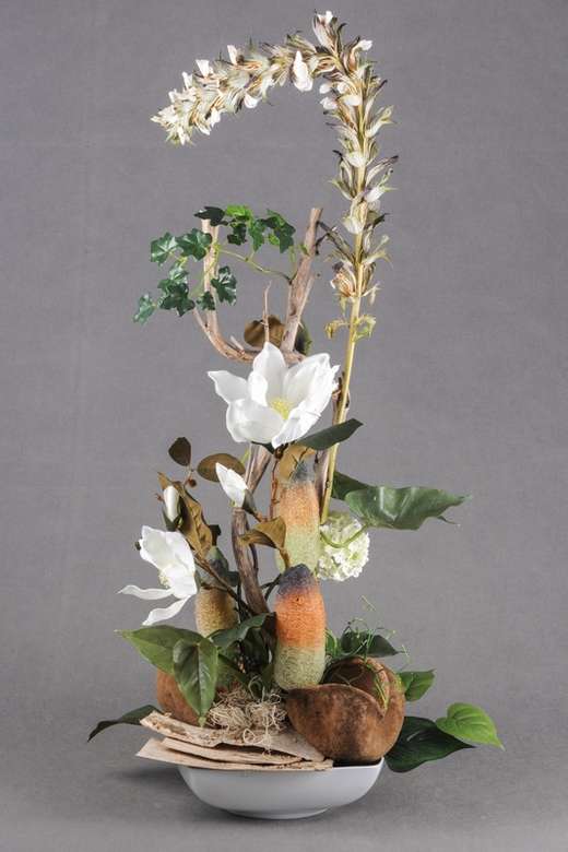 ikebana, magnolia pussel på nätet