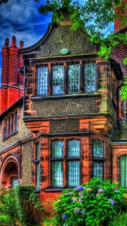 casa colorata nel verde puzzle online