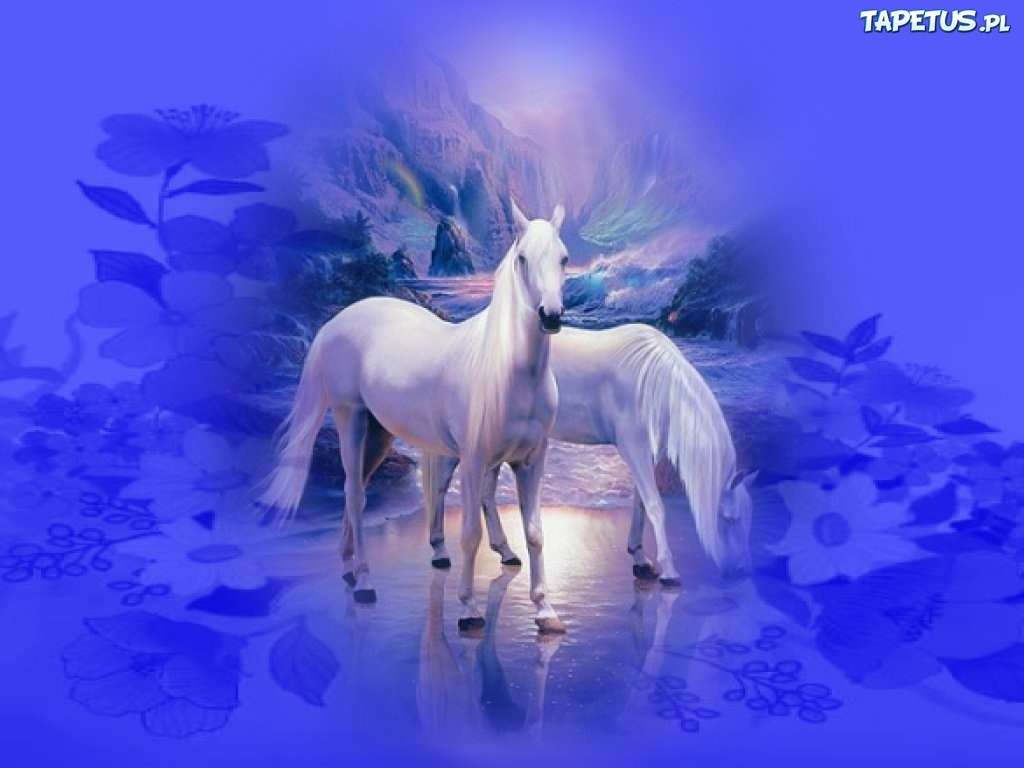 білі коні.. пазл онлайн
