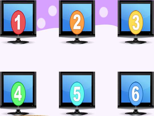sechs Fernseher Online-Puzzle