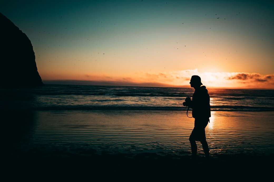 Egy ágyú tengerparti naplemente kirakós online