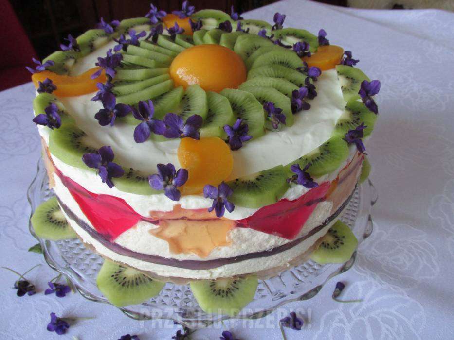 фруктовий желейний торт онлайн пазл