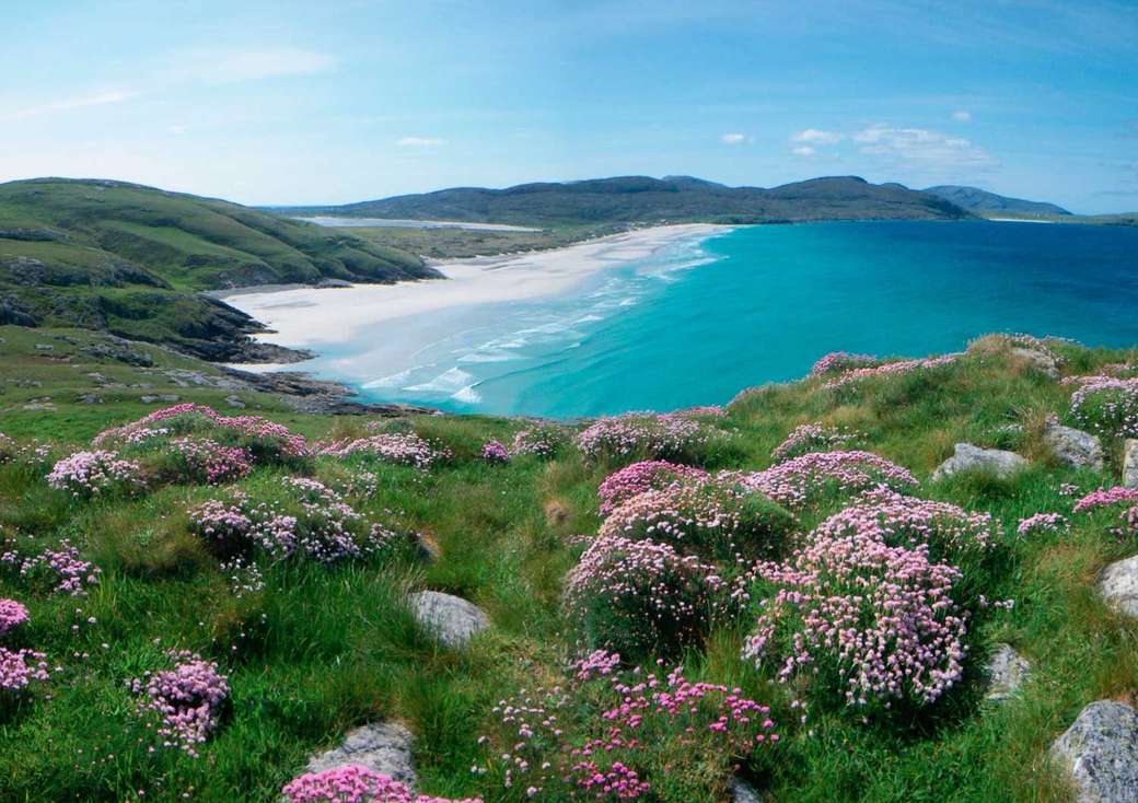 Praia Hebrides Barra Traigh Eais na Escócia puzzle online