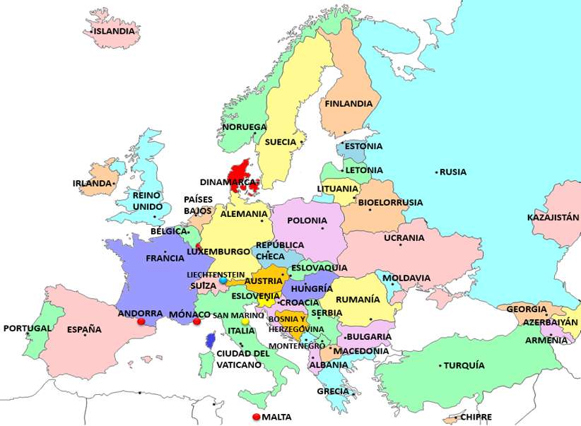 Χάρτης της Ευρώπης παζλ online