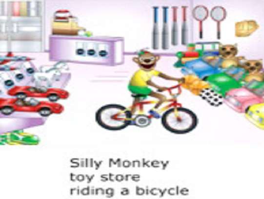 магазин игрушек глупая обезьяна катается на велосипеде пазл онлайн