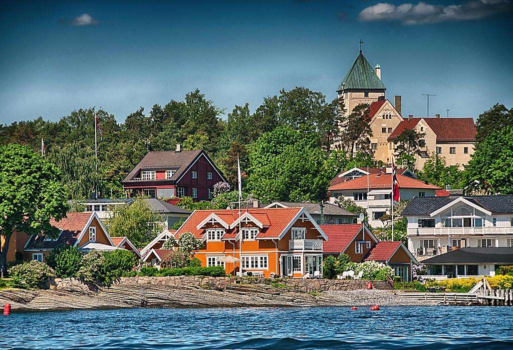 Осло, Норвегия, городской пейзаж онлайн-пазл