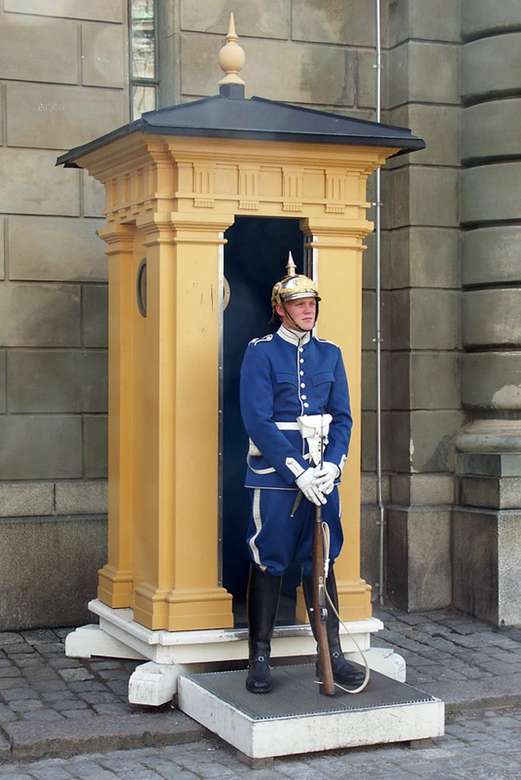 Garde du Palais Royal d'Oslo Norvège puzzle en ligne