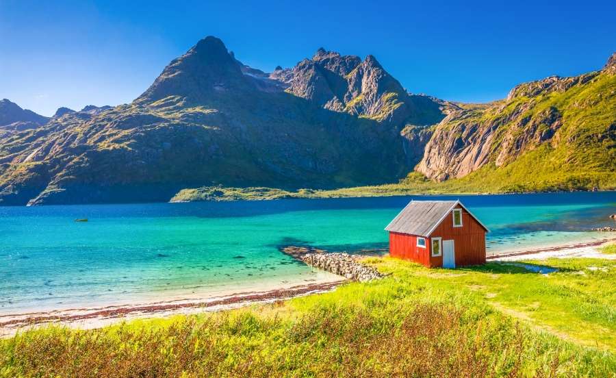 Trollfjord Lofoten Norwegen Online-Puzzle