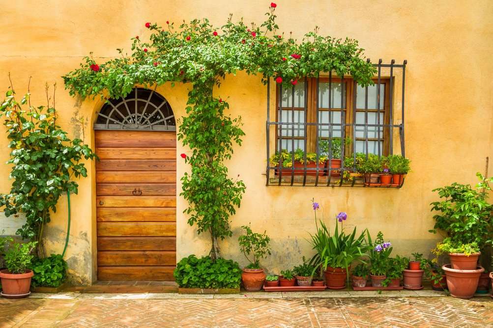 Italië- Sicilië- huis in bloemen legpuzzel online